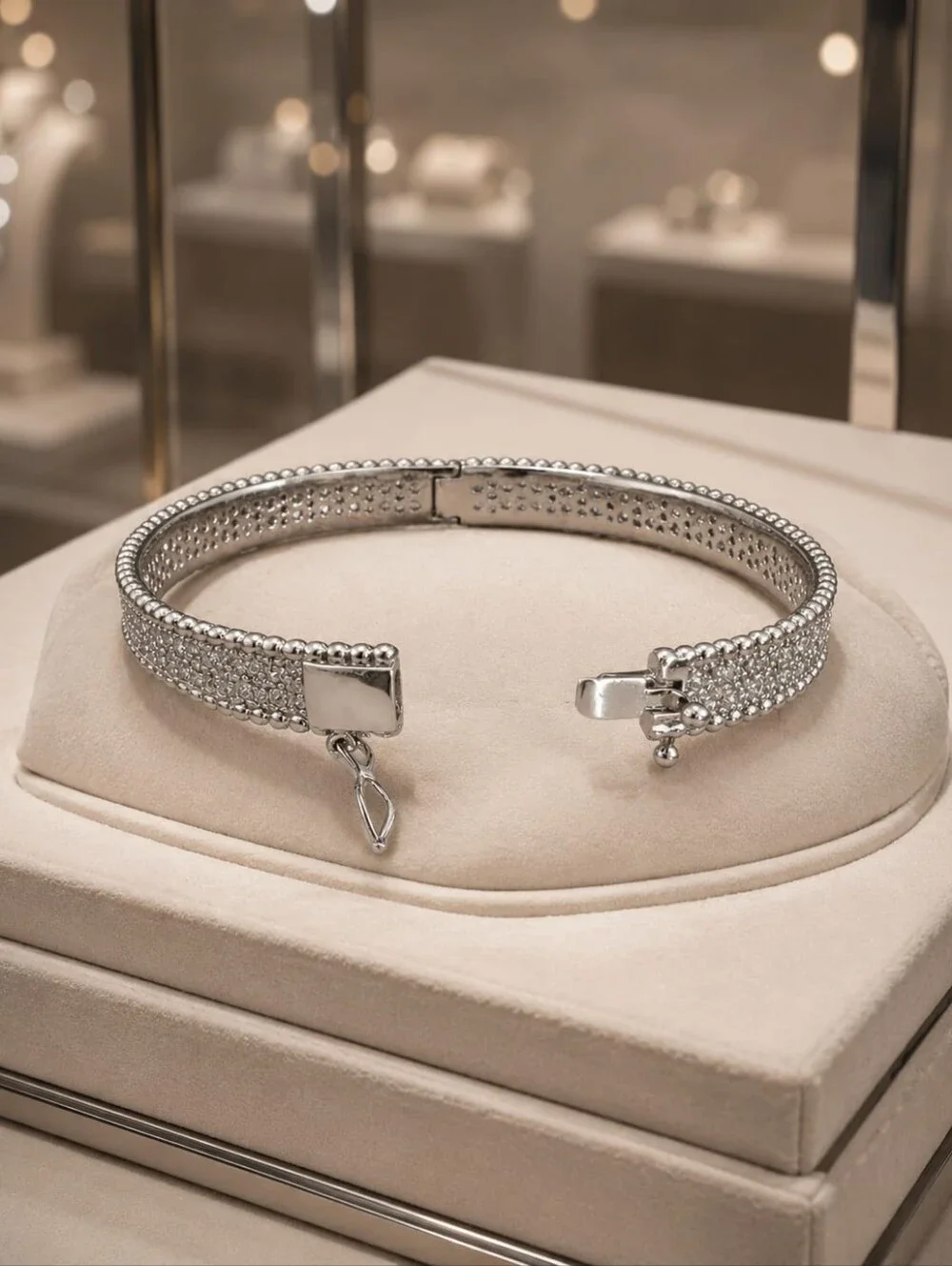 Sterling Silver Crystal Tennis Bracelet - Silver
